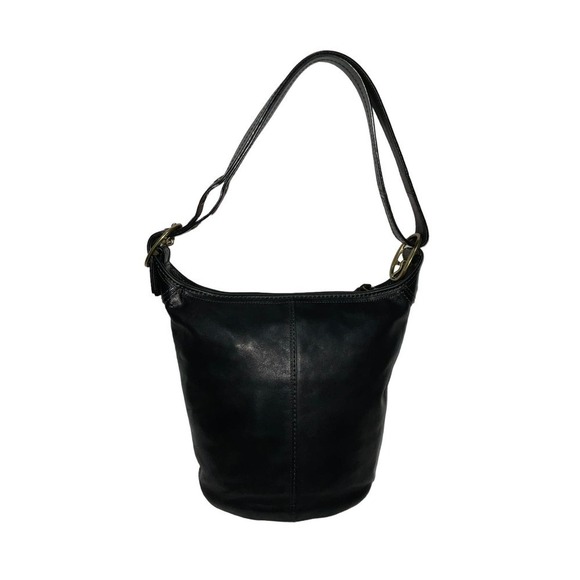 Coach Vintage Bleecker Tattersall Duffle Bucket Bag 11422 Black - Picture 4 of 11